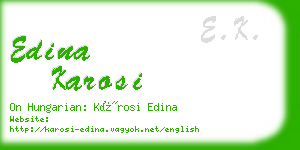 edina karosi business card